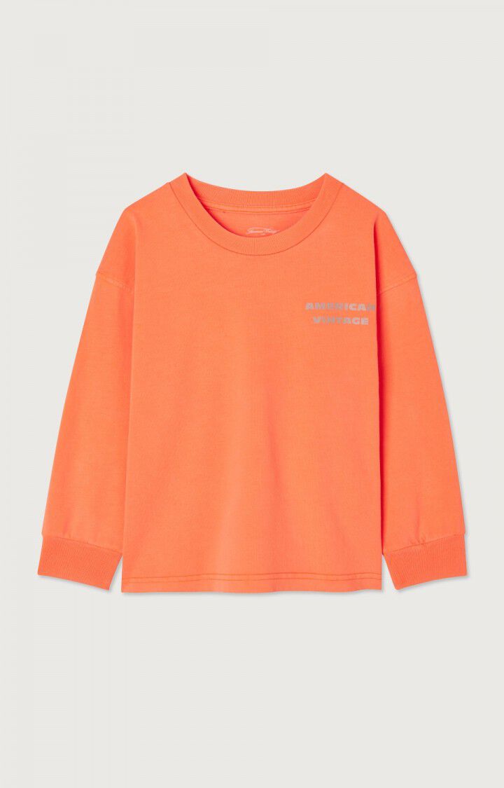 American Vintage T-shirt Enfant Fizvalley - FEU FLUO 33 Manches Longues Orange - H24