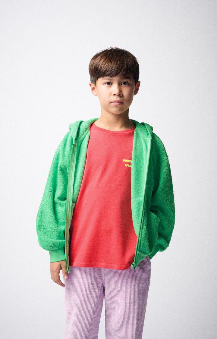 American Vintage T-shirt Enfant Fizvalley - FRAMBOISE VINTAGE 12 Manches Courtes Rouge - E25