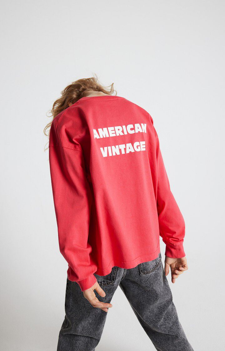 American Vintage T-shirt Enfant Fizvalley - FRAMBOISE VINTAGE 33 Manches Longues Rouge - E25