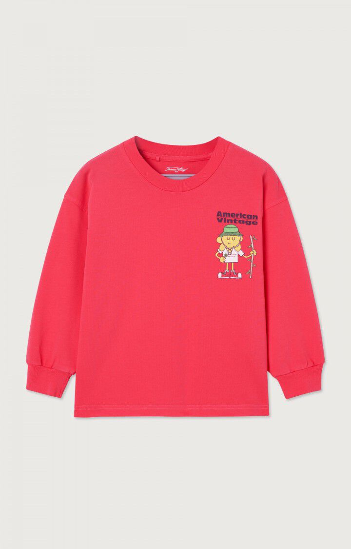 American Vintage T-shirt Enfant Fizvalley - FRAMBOISE VINTAGE 33 Manches Longues Rouge - E25