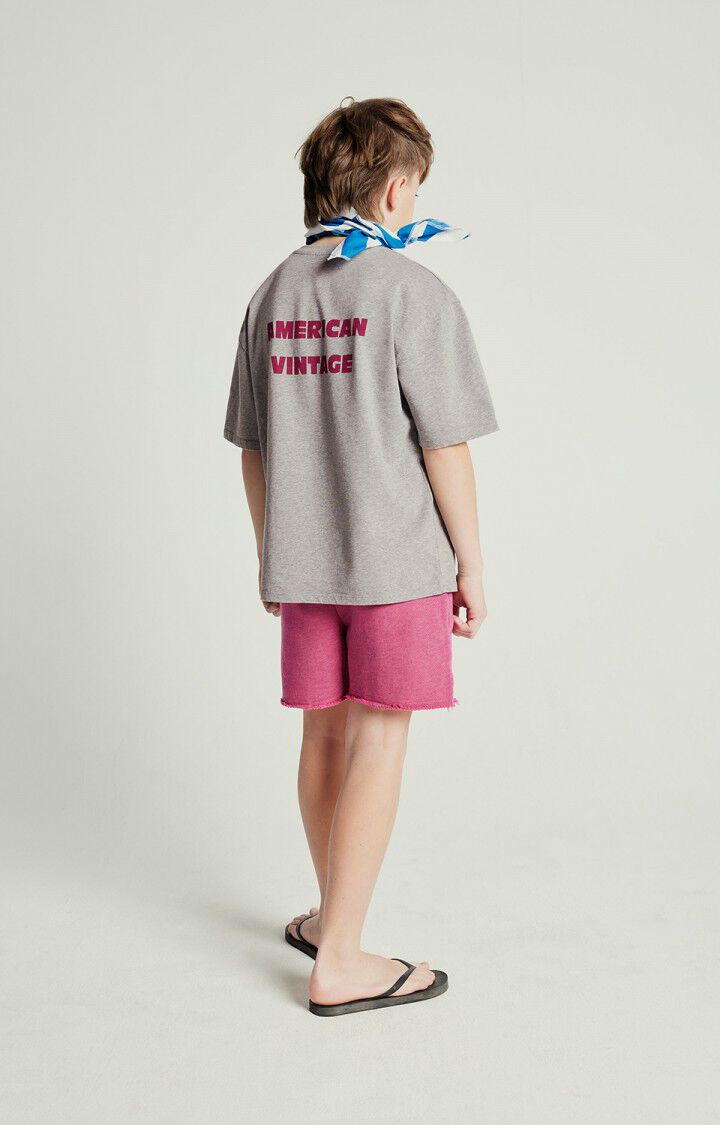 American Vintage T-shirt Enfant Fizvalley - GRIS CHINE 12 Manches Courtes Gris - E25