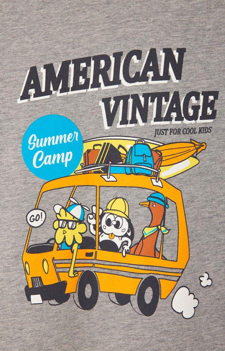 American Vintage T-shirt Enfant Fizvalley - GRIS CHINE 12 Manches Courtes Gris - E25