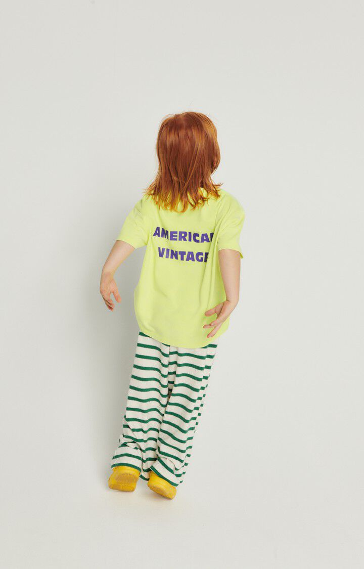 American Vintage T-shirt Enfant Fizvalley - JAUNE FLUO 12 Manches Courtes Jaune - E24