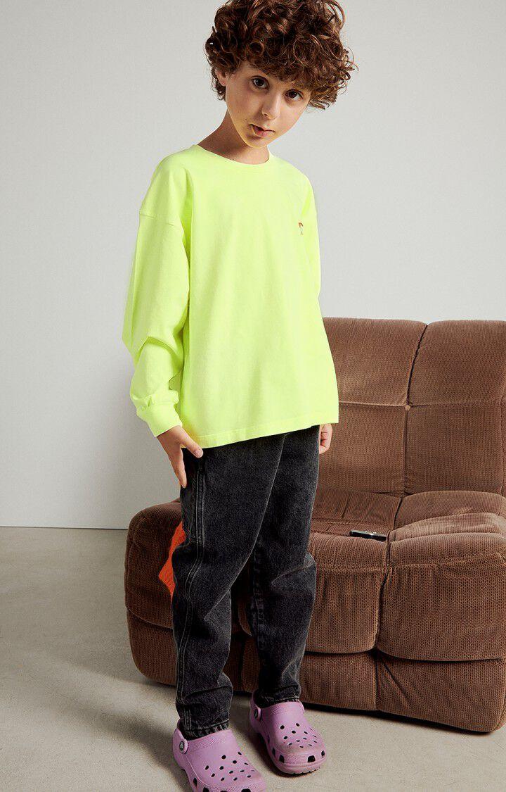 american vintage T-shirt enfant Fizvalley - JAUNE FLUO 33 Manches longues Jaune - H23