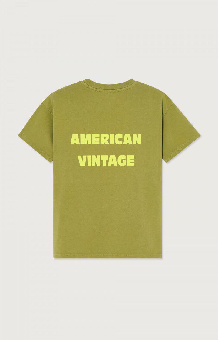 American Vintage T-Shirt Enfant Fizvalley - JUNGLE VINTAGE Manches Courtes Vert - H22B