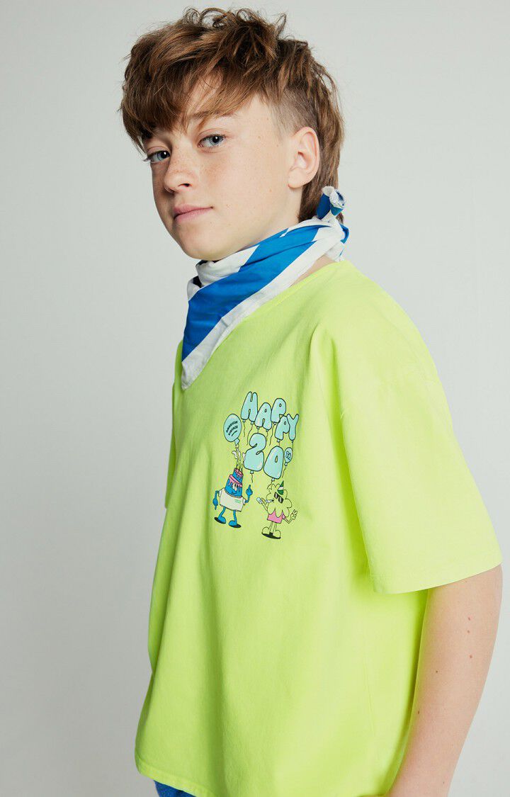 american vintage T-shirt enfant Fizvalley - MIMOSA FLUO 12 Manches courtes Jaune - E25