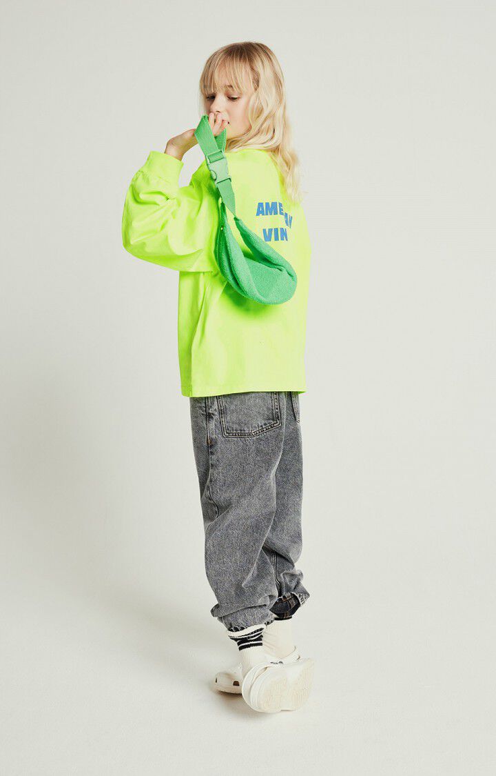 American Vintage T-shirt Enfant Fizvalley - MIMOSA FLUO 33 Manches Longues Jaune - E25