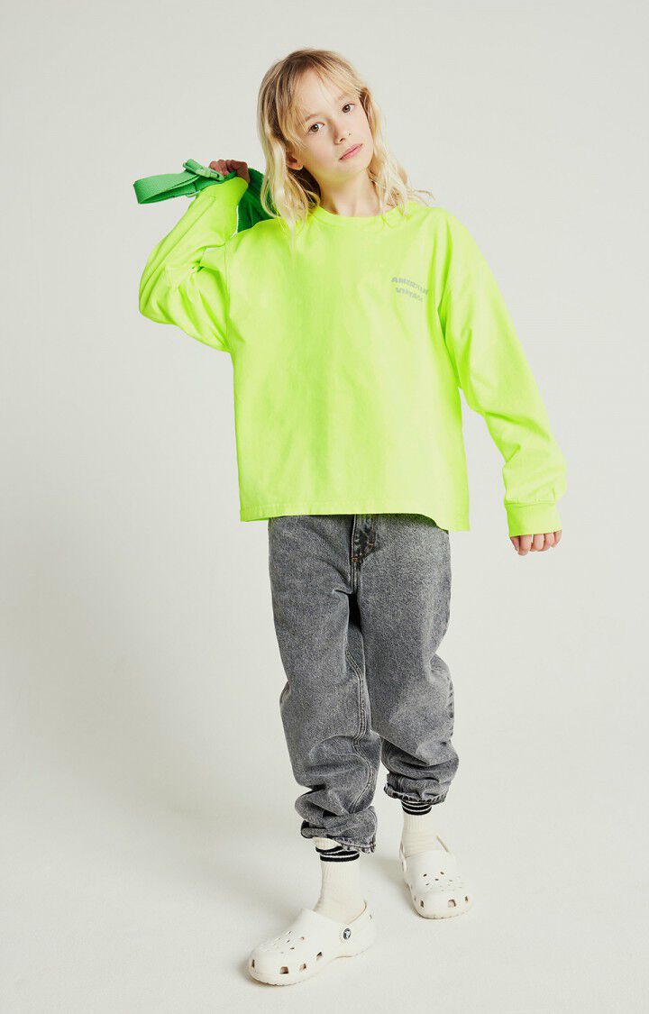 american vintage T-shirt enfant Fizvalley - MIMOSA FLUO 33 Manches longues Jaune - E25