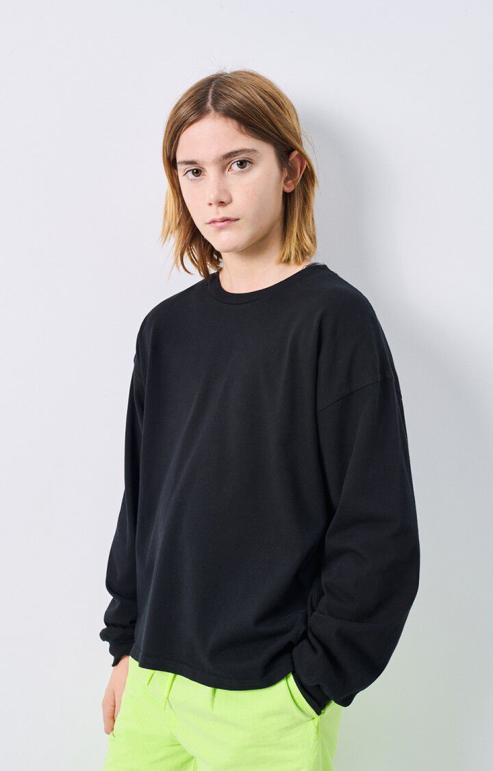 american vintage T-shirt enfant Fizvalley - NOIR 33 Manches longues Noir - E25