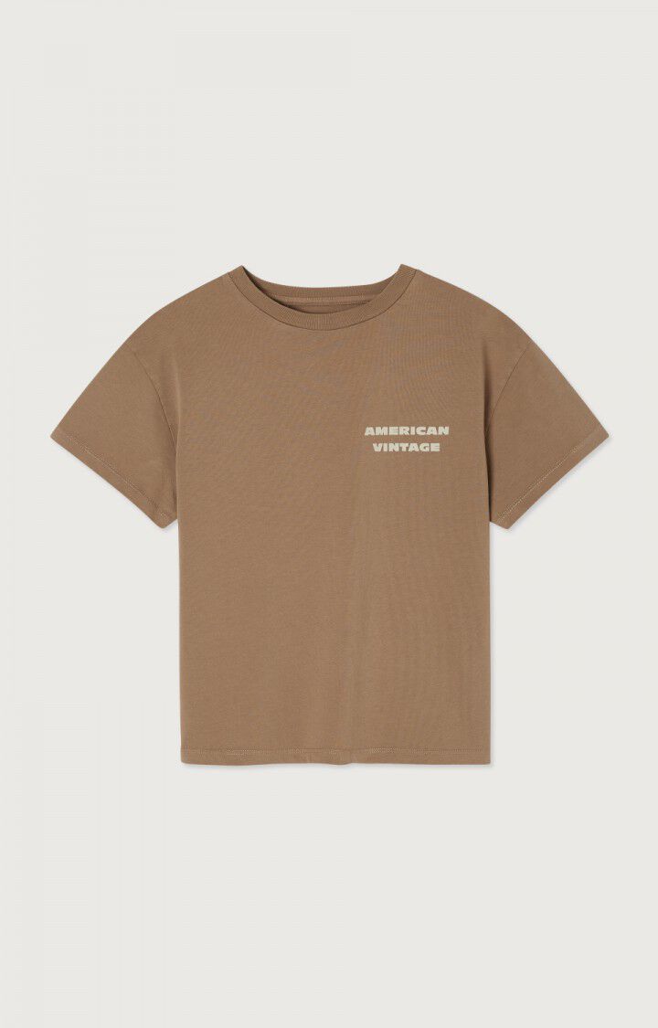 American Vintage T-shirt Enfant Fizvalley - NOISETTE VINTAGE 12 Manches Courtes Marron - E25