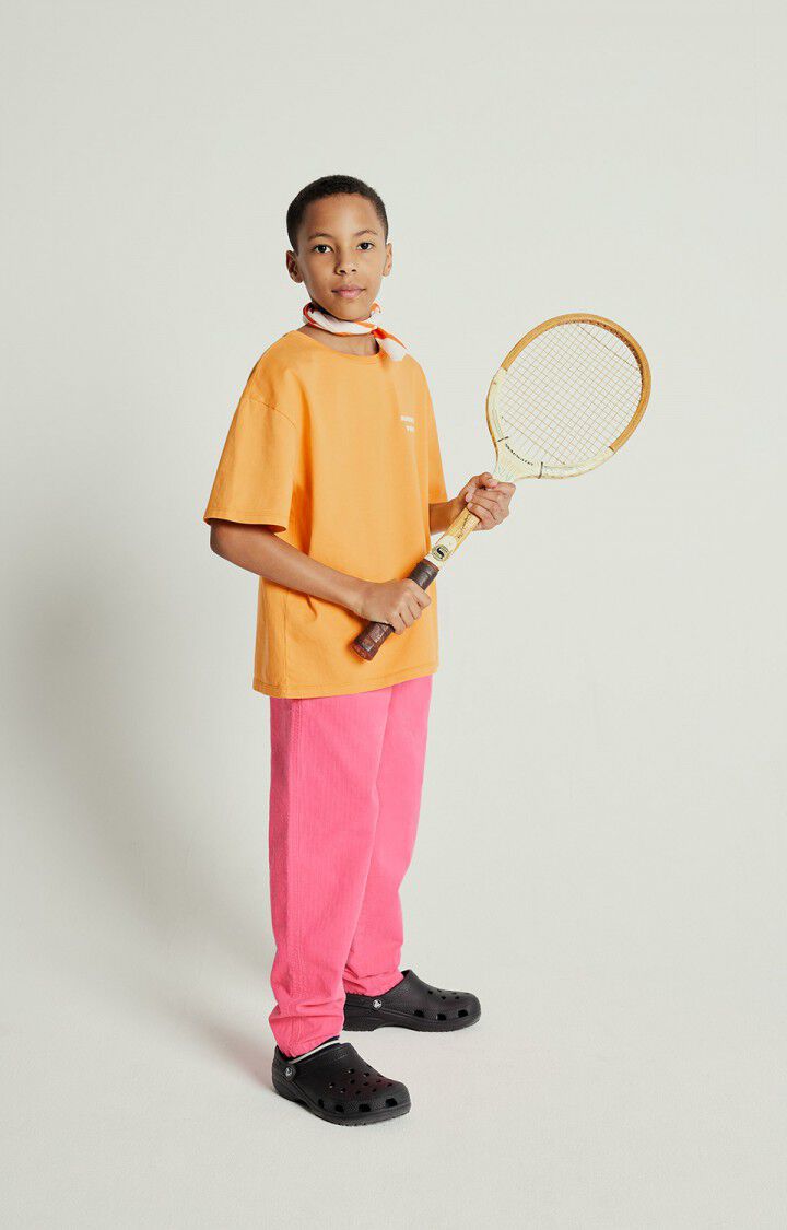 American Vintage T-shirt Enfant Fizvalley - SOLAIRE VINTAGE 12 Manches Courtes Orange - E25