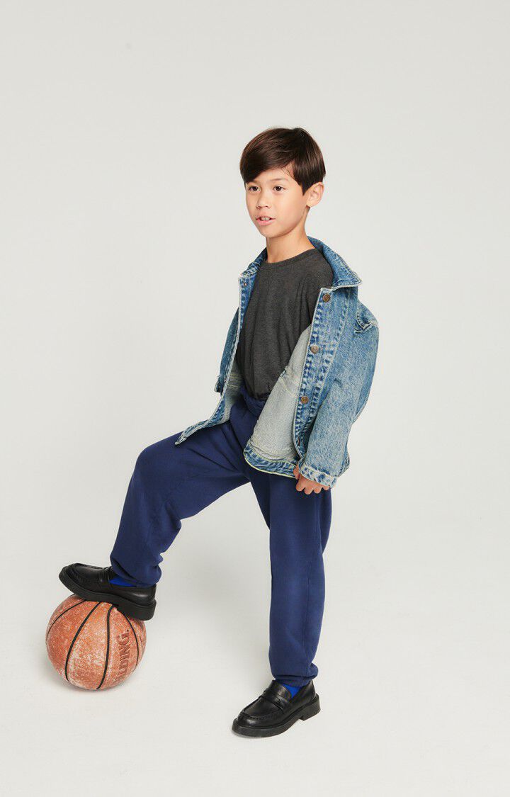 American Vintage T-shirt Enfant Gamipy - ANTHRACITE CHINE 37 Manches Longues Gris - E25