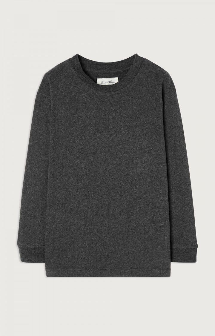 American Vintage T-shirt Enfant Gamipy - ANTHRACITE CHINE 37 Manches Longues Gris - E25