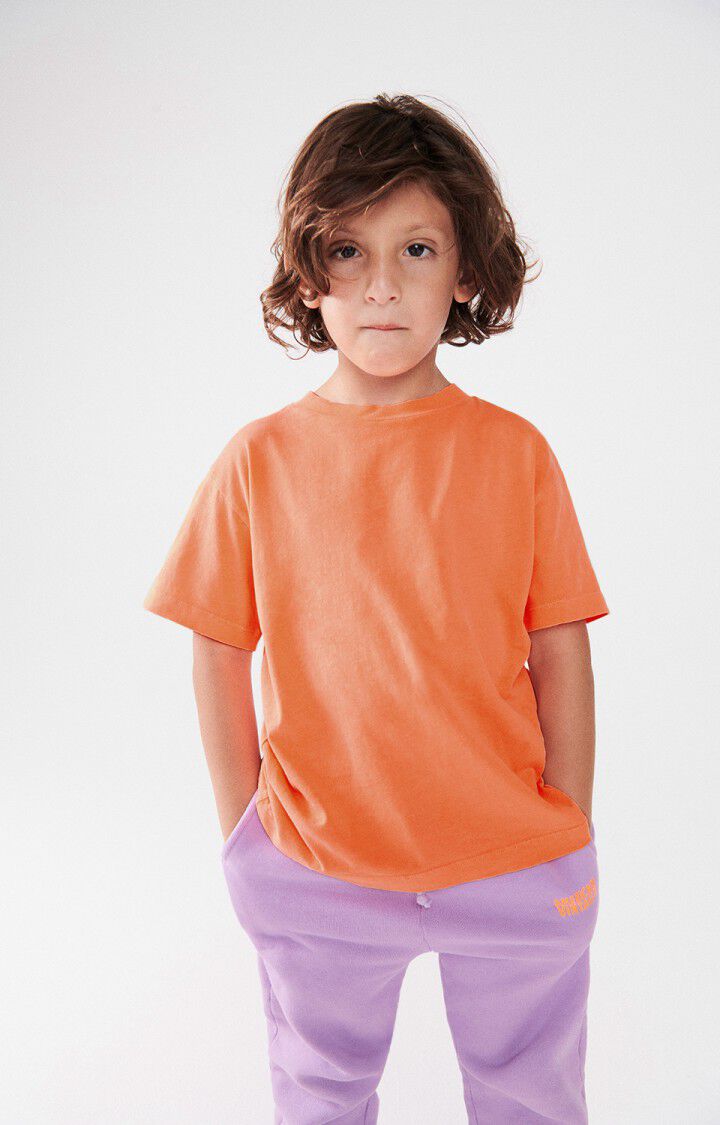 american vintage T-shirt enfant Gamipy - FEU FLUO 13 Manches courtes Orange - H24