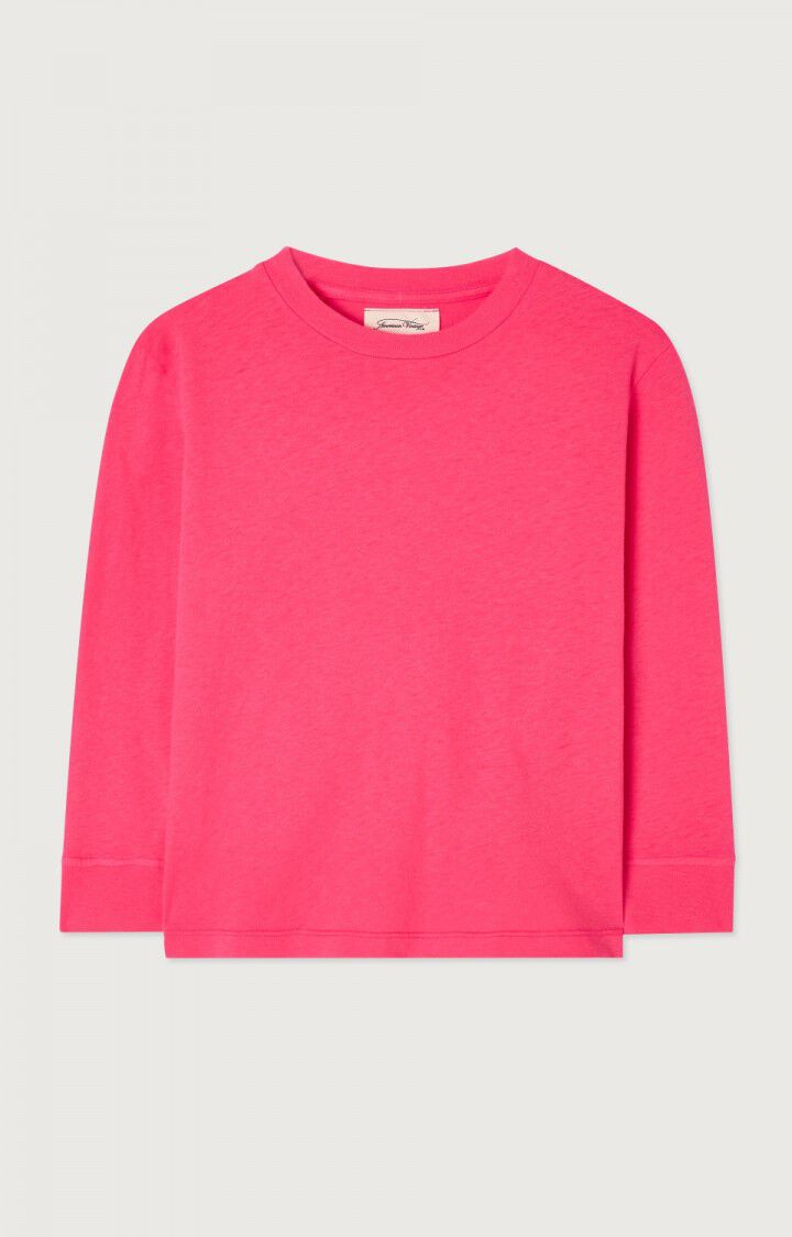 American Vintage T-shirt Enfant Gamipy - HORTENSIA FLUO 37 Manches Longues Rose - E25