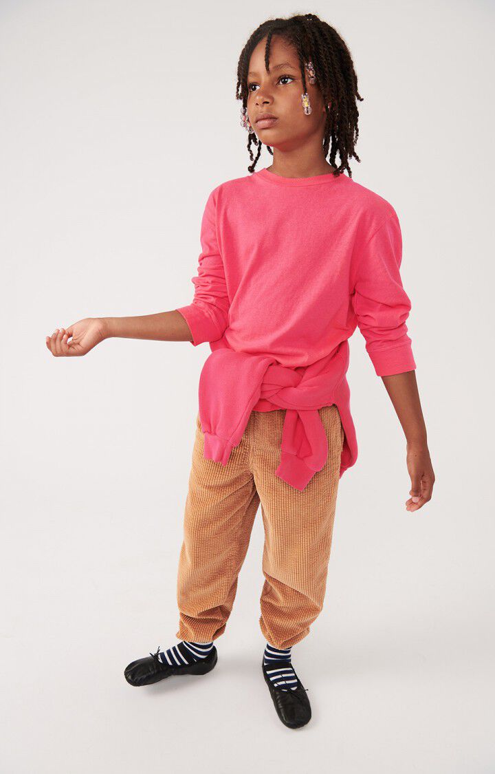 american vintage T-shirt enfant Gamipy - HORTENSIA FLUO 37 Manches longues Rose - E25