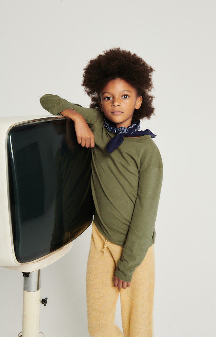 american vintage T-shirt enfant Gamipy - KAKI VINTAGE 37 Manches longues Vert - E25