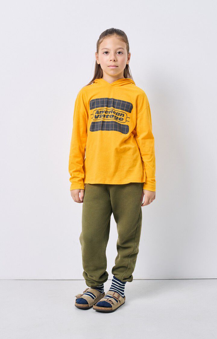 american vintage T-shirt enfant Gamipy - MANGUE 34 Manches longues Jaune - H24