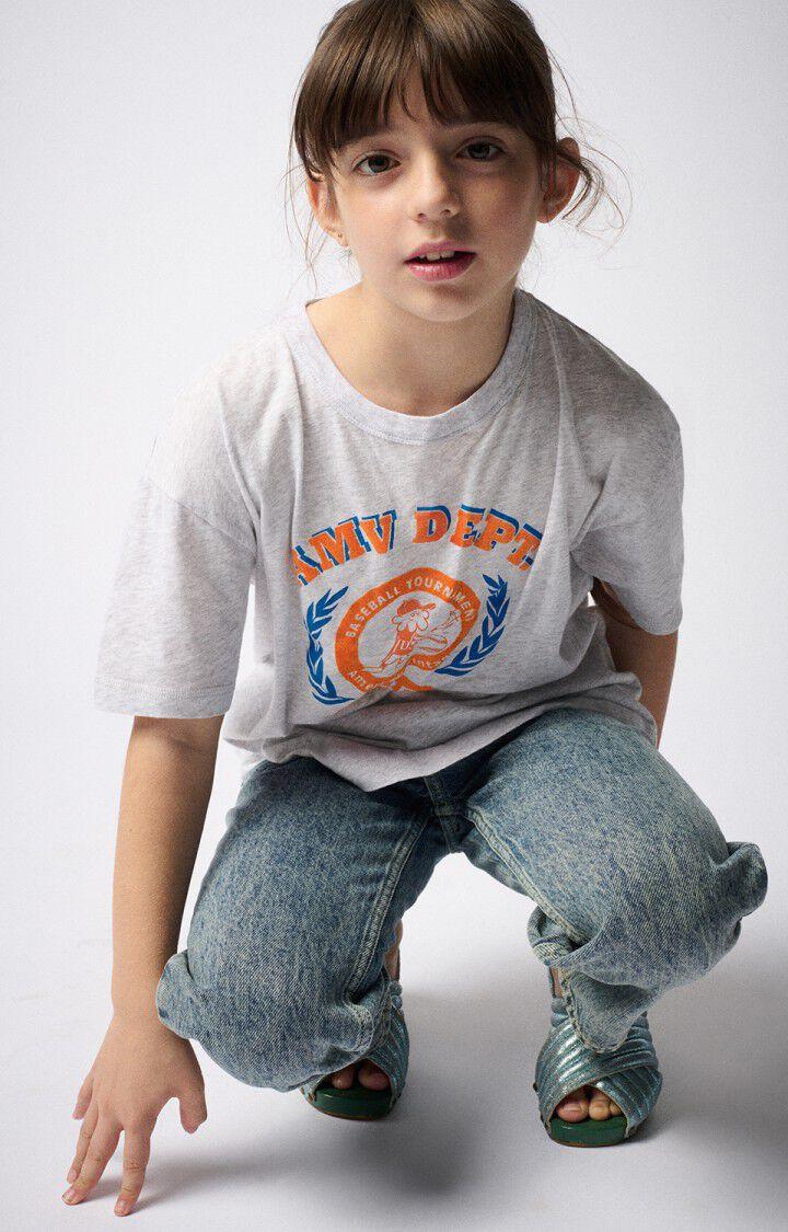 American Vintage T-shirt Enfant Gamipy - POLAIRE CHINE 11 Manches Courtes Gris - E25