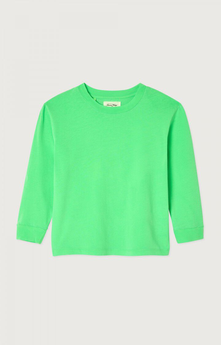 American Vintage T-shirt Enfant Gamipy - VERT FLUO 37 Manches Longues Vert - E25