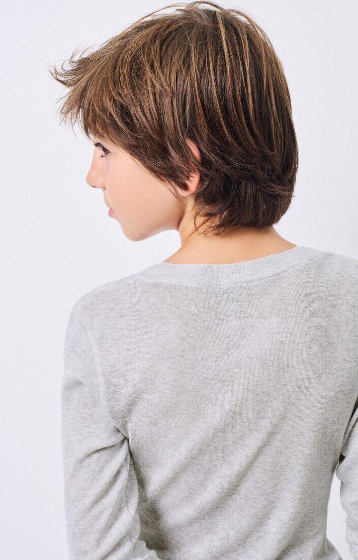 American Vintage T-shirt Enfant Massachusetts - GRIS CHINE 44 Manches Longues Gris - H24