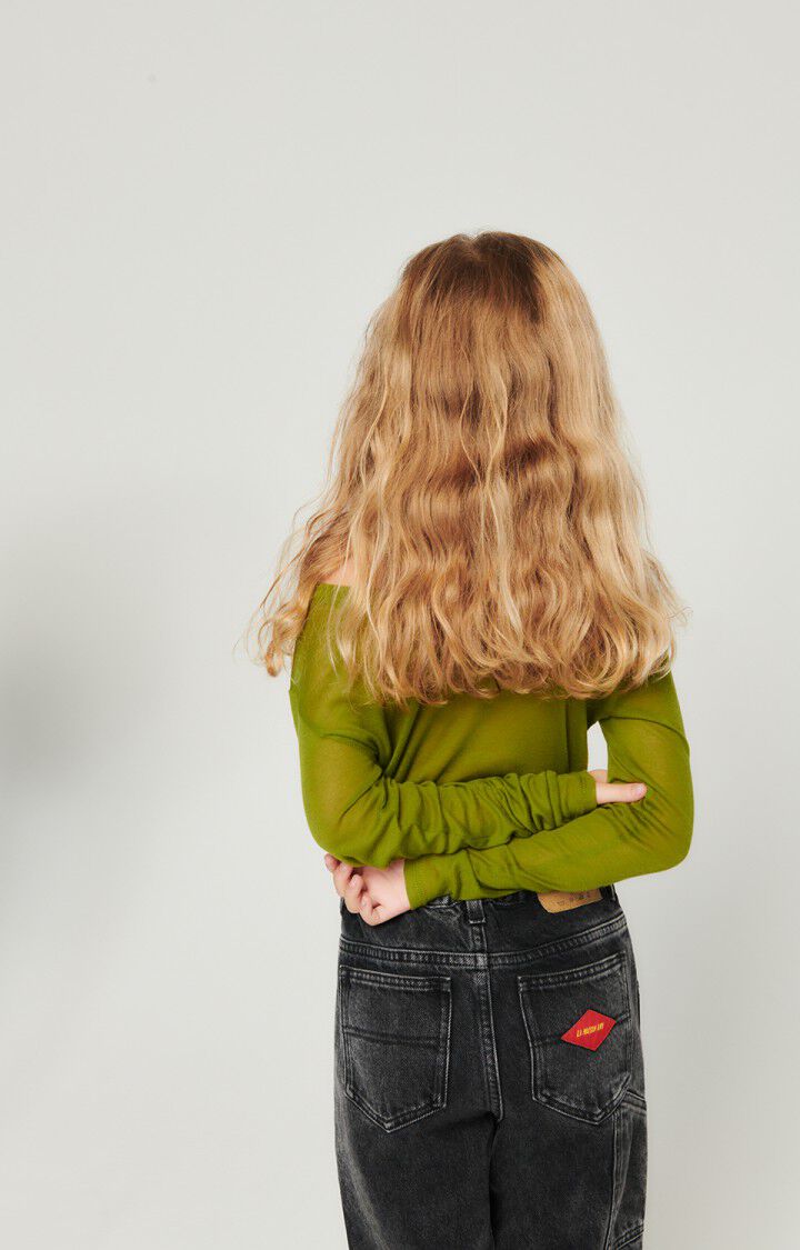 American Vintage T-shirt Enfant Massachusetts - MARAIS VINTAGE 44 Manches Longues Vert - H23