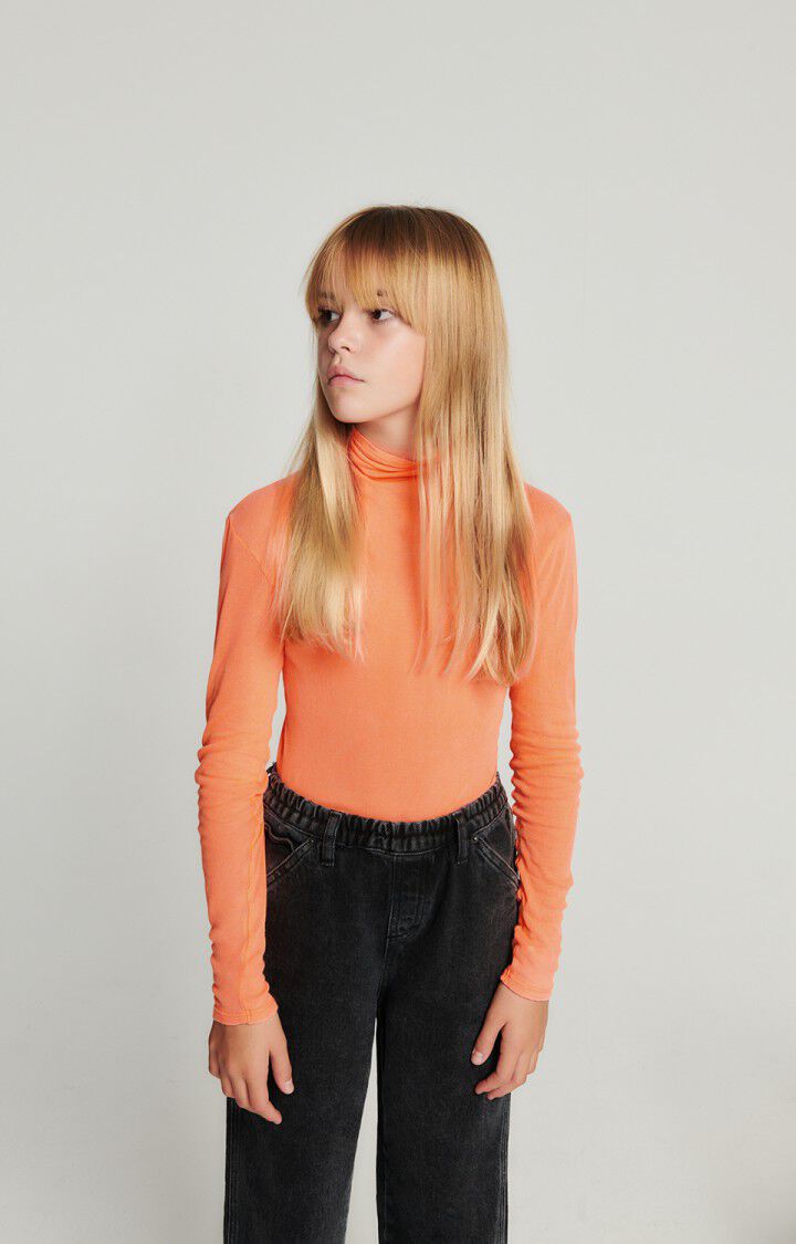 American Vintage T-shirt Enfant Massachusetts - ORANGE FLUO 44 Manches Longues Orange - H23