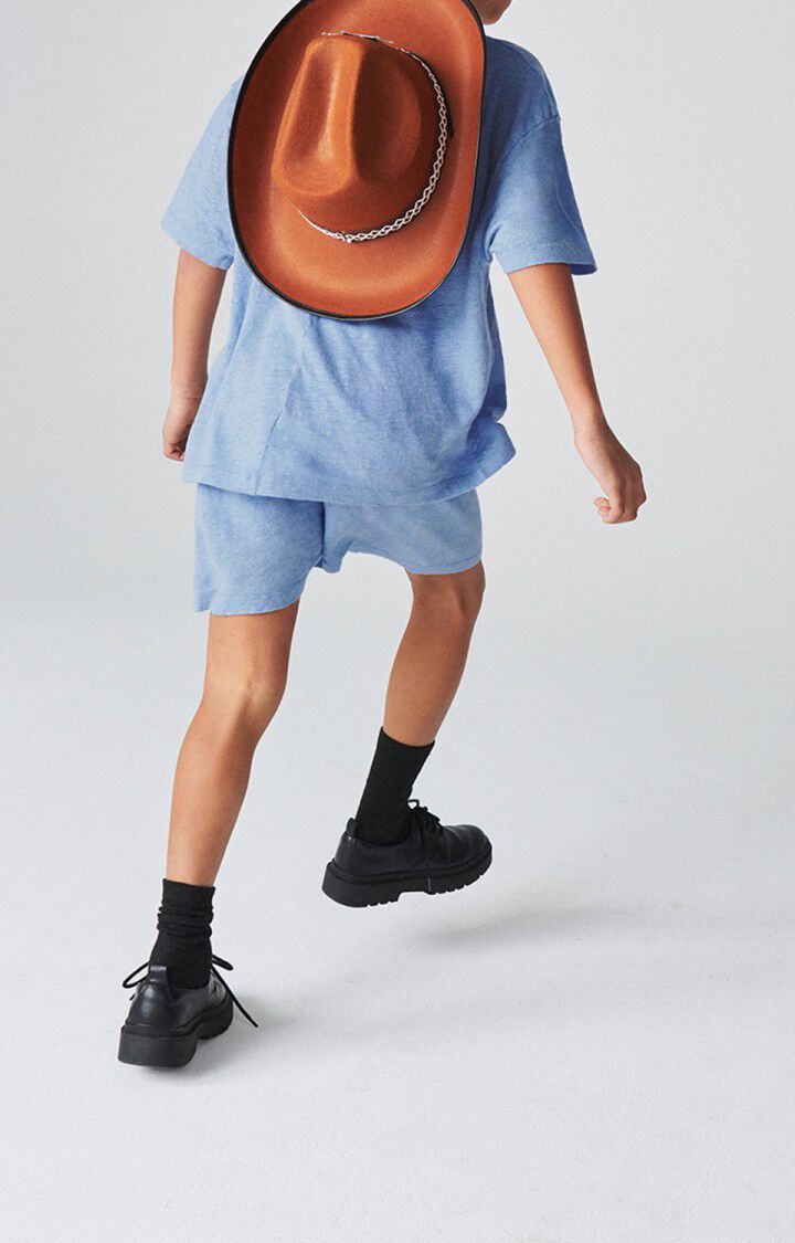 American Vintage T-shirt Enfant Pobsbury - BLEU CIEL 12 Manches Courtes Bleu - E24