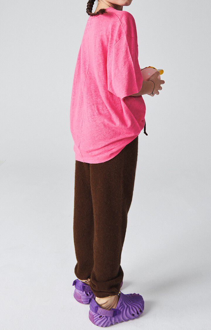 American Vintage T-shirt Enfant Pobsbury - MAGENTA 12 Manches Courtes Rose - E24