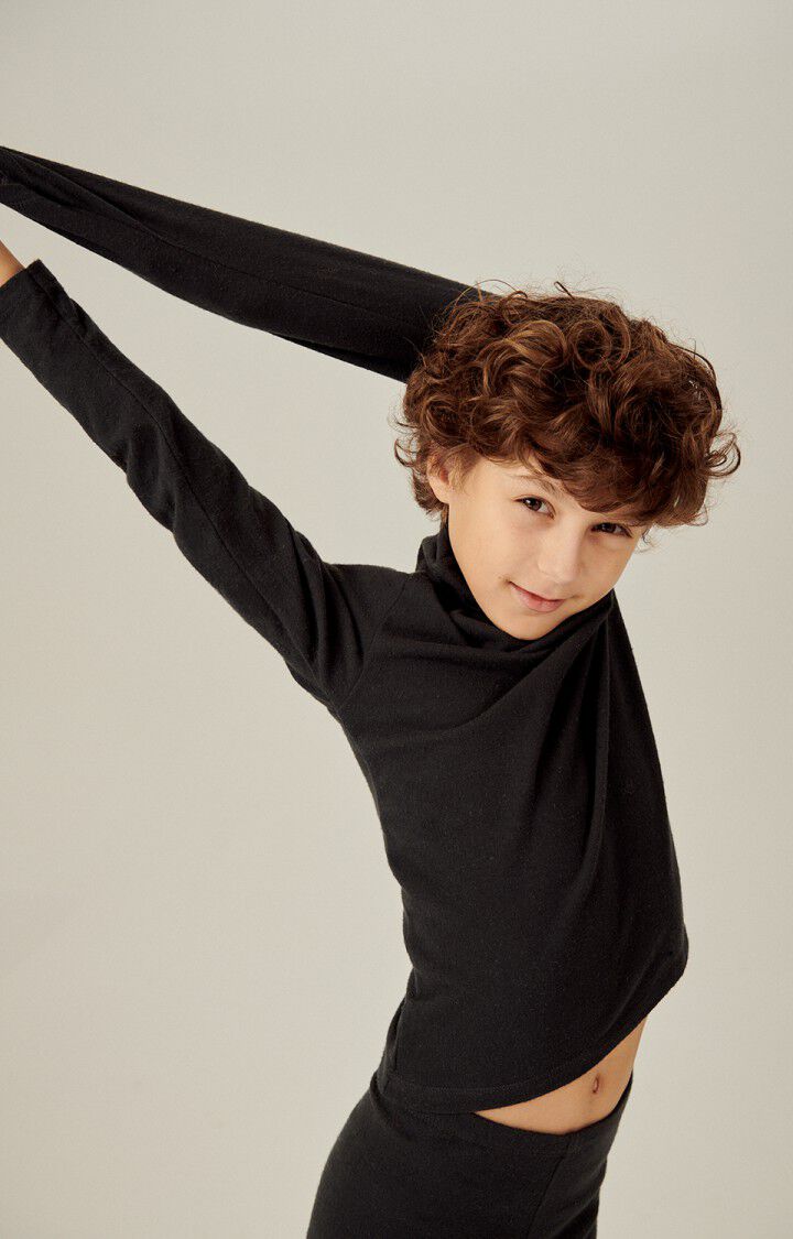 American Vintage T-shirt Enfant Rakabay - CARBONE VINTAGE 39 Manches Longues Noir - H23