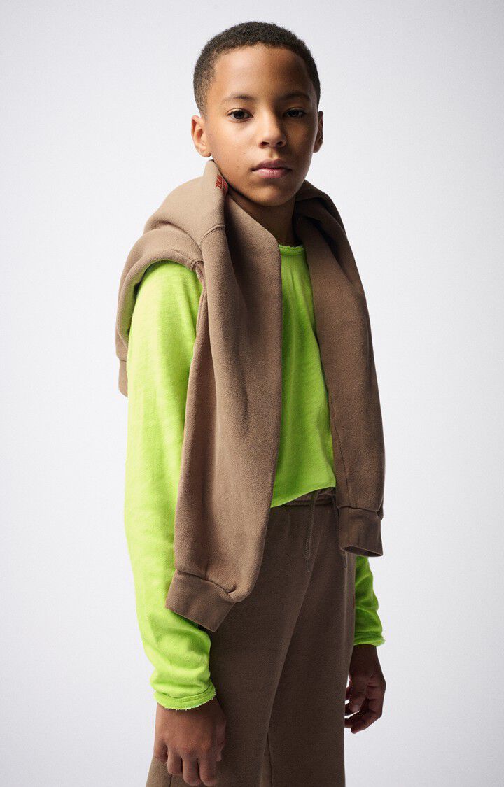 American Vintage T-shirt Enfant Sonoma - JAUNE FLUO 46 Manches Longues Jaune - E25