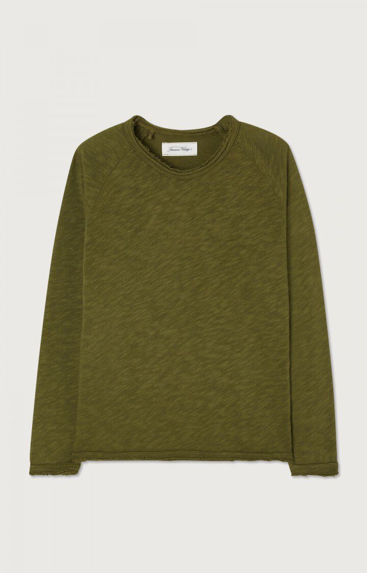 American Vintage T-shirt Enfant Sonoma - THYM VINTAGE 46 Manches Longues Vert - E25