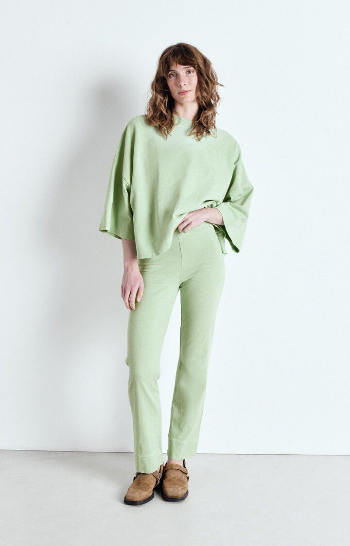 American Vintage T-shirt Femme Afoma - AMANDE VINTAGE 26 Manches Courtes Vert - E25