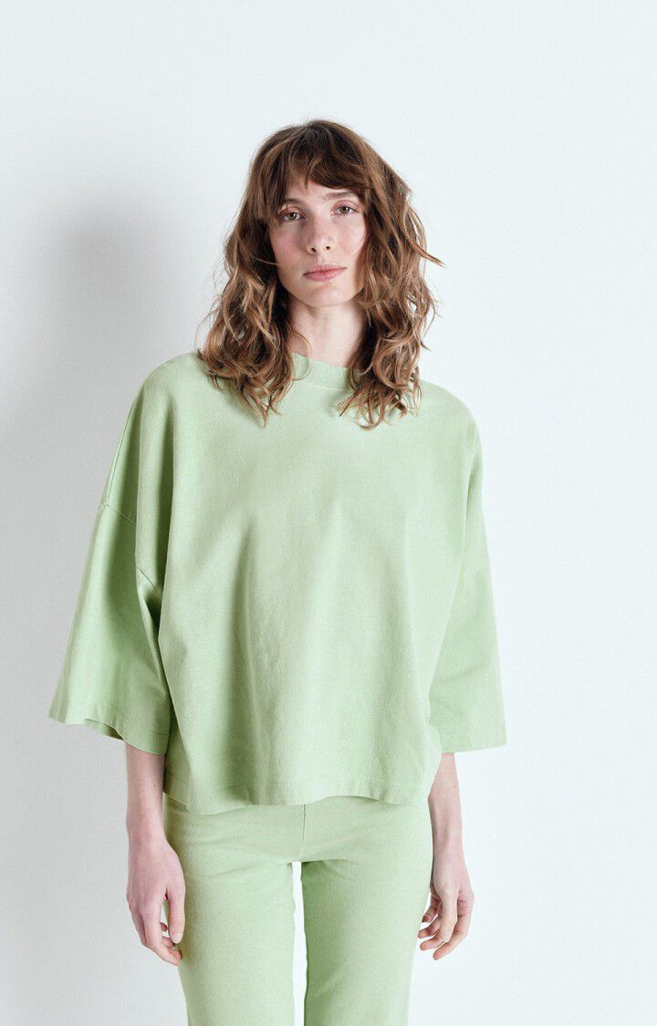 american vintage T-shirt femme Afoma - AMANDE VINTAGE 26 Manches courtes Vert - E25