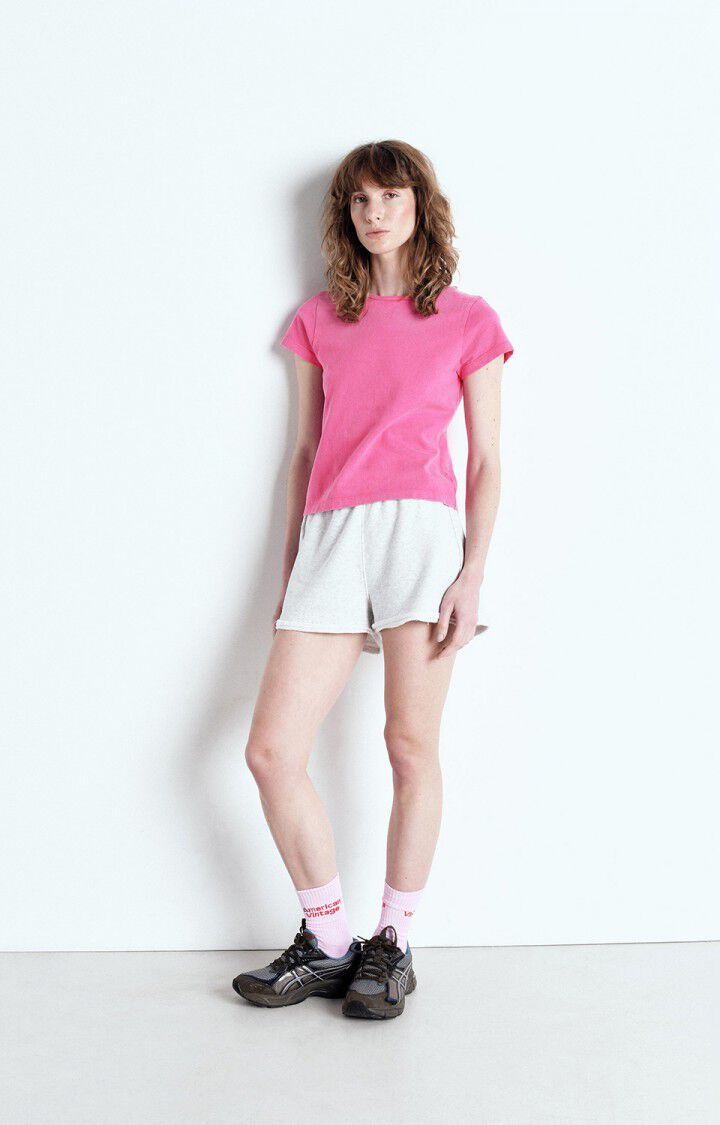 American Vintage T-shirt Femme Afoma - FRAMBOISIER VINTAGE 13 Manches Courtes Rose - E25