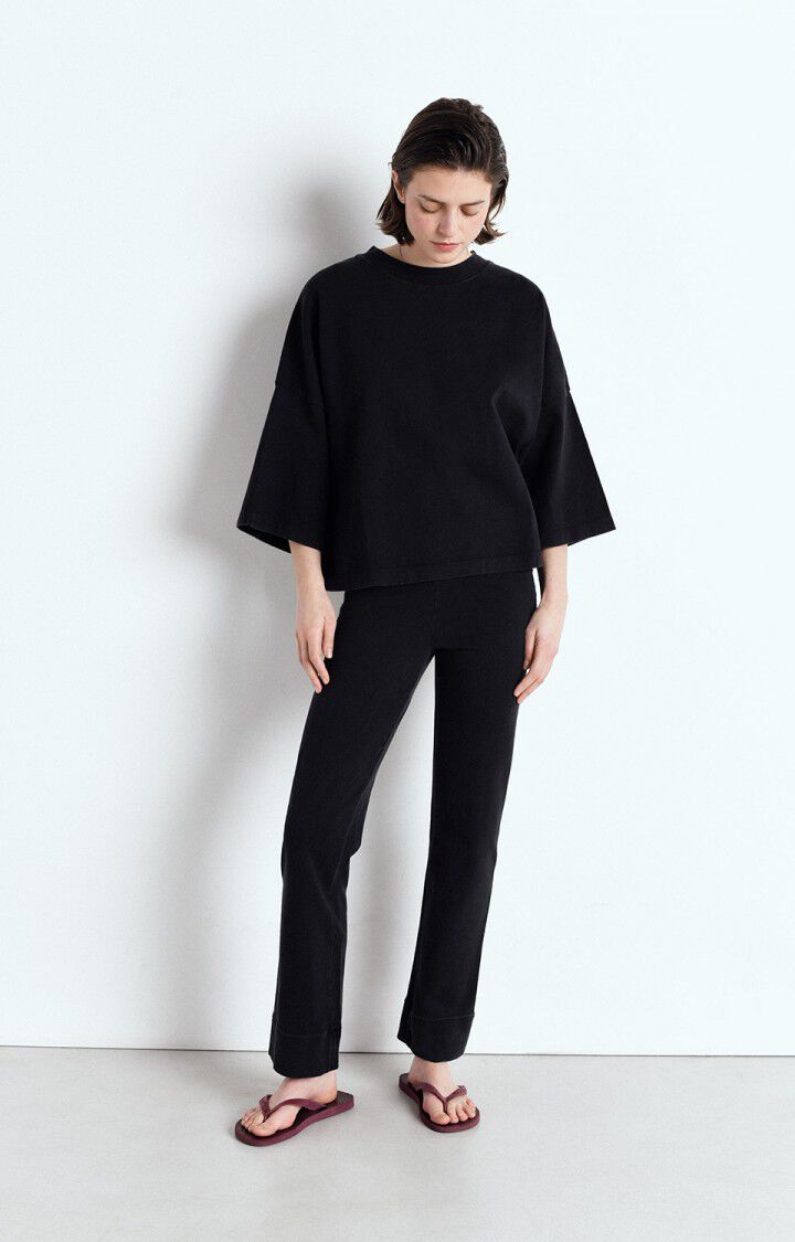 American Vintage T-shirt Femme Afoma - TENEBRE VINTAGE 26 Manches Courtes Noir - E25