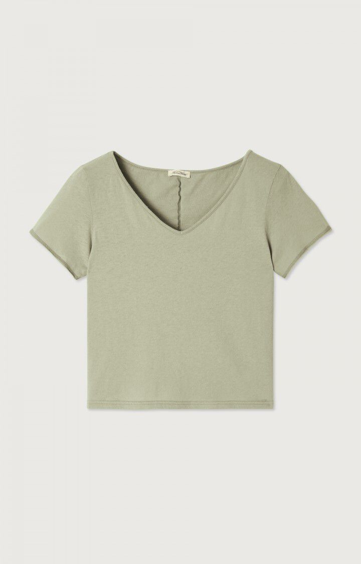 american vintage T-shirt femme Aksun - ARGILE 15 Manches courtes Vert - H22