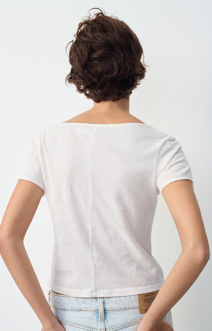 American Vintage T-shirt Femme Aksun - BLANC 15 Manches Courtes Blanc - E25
