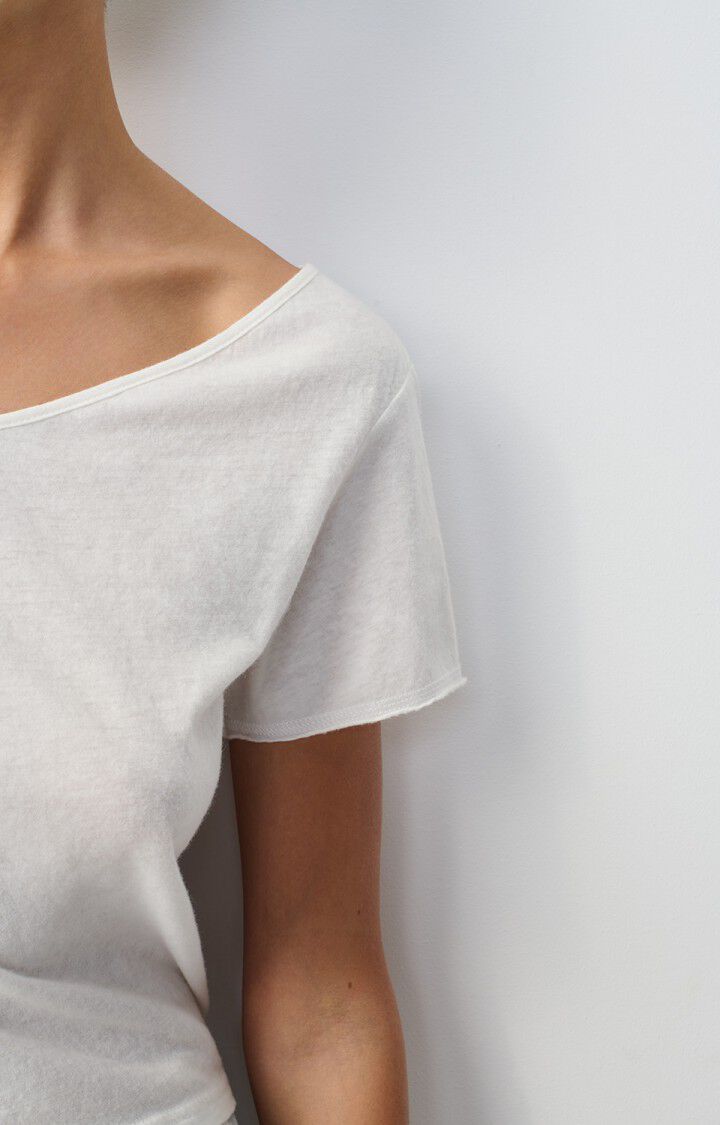 American Vintage T-shirt Femme Aksun - BLANC 15 Manches Courtes Blanc - E25