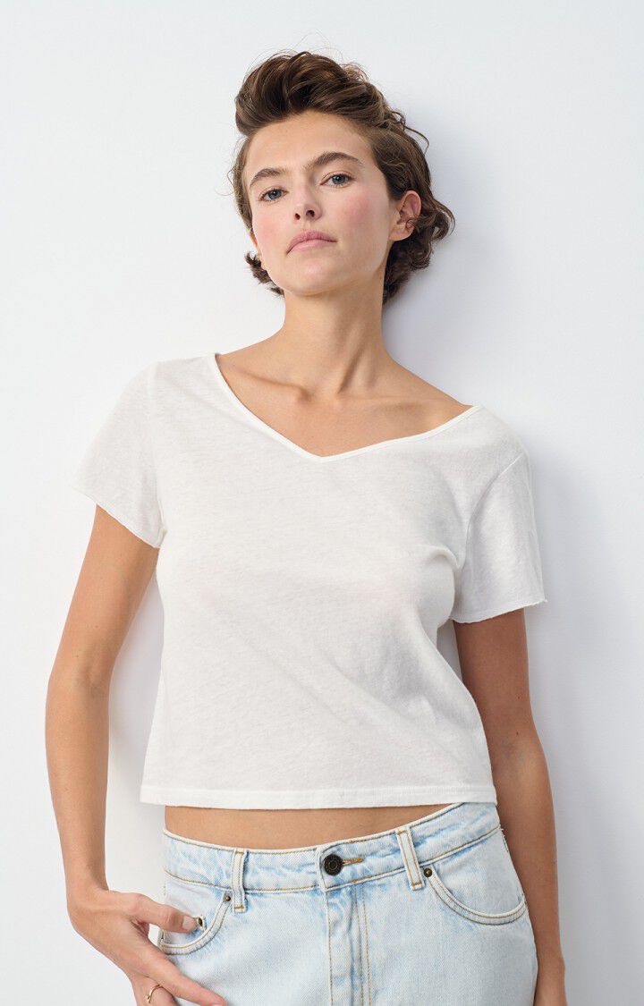 american vintage T-shirt femme Aksun - BLANC 15 Manches courtes Blanc - E25