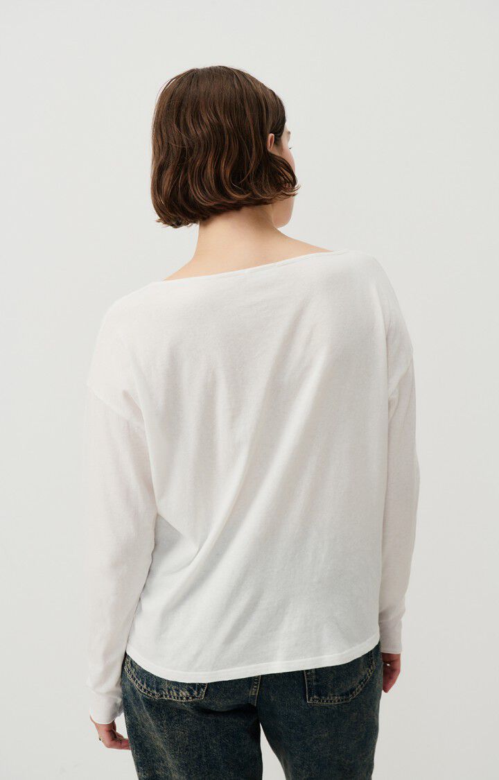 American Vintage T-shirt Femme Aksun - BLANC 53 Manches Longues Blanc - E25