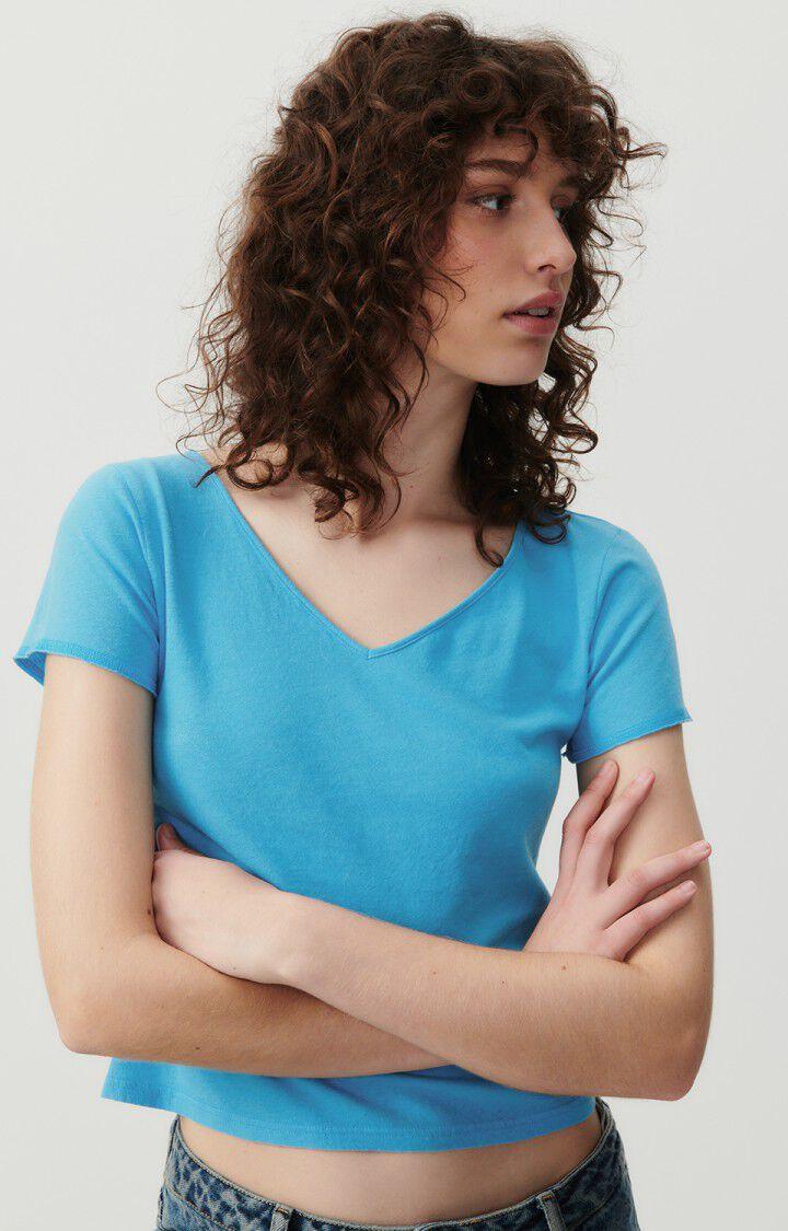 American Vintage T-shirt Femme Aksun - BLEU AZUR VINTAGE 15 Manches Courtes Bleu - E24