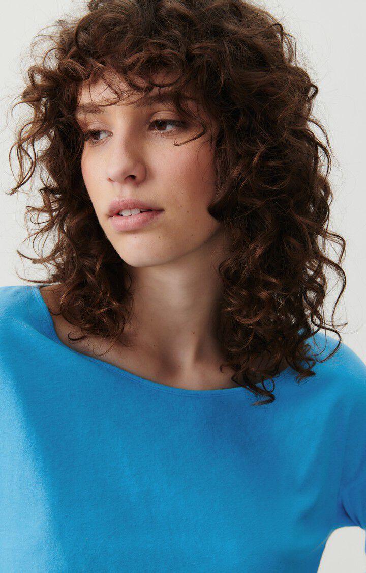 American Vintage T-shirt Femme Aksun - BLEU AZUR VINTAGE 53 Manches Longues Bleu - E24