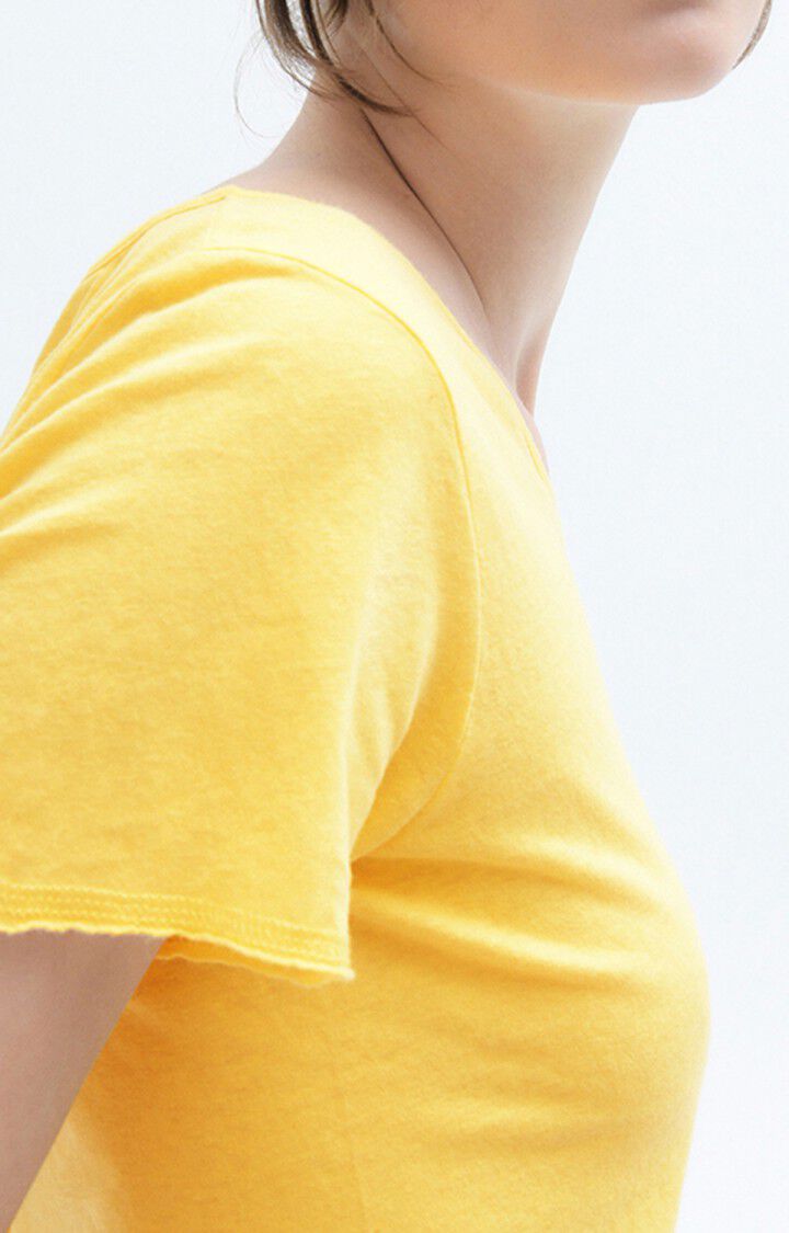 American Vintage T-shirt Femme Aksun - BRIOCHE 15 Manches Courtes Jaune - E23