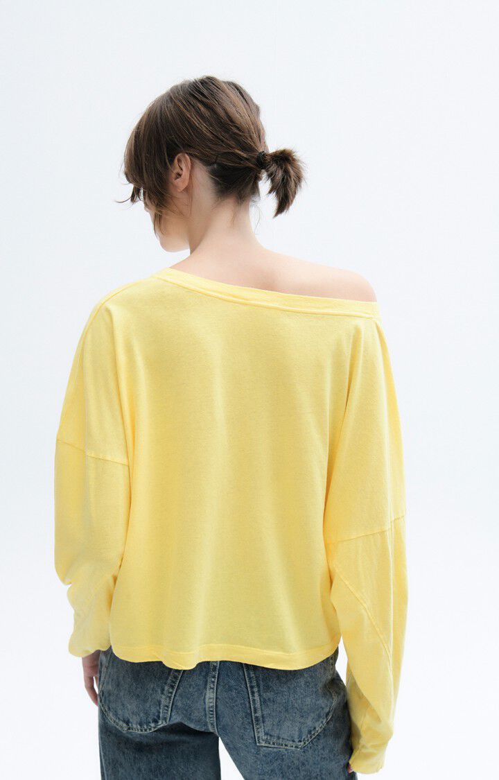 American Vintage T-shirt Femme Aksun - BRIOCHE 43 Manches Longues Jaune - E23