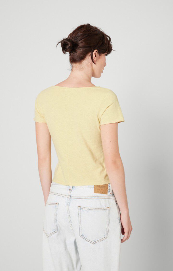American Vintage T-shirt Femme Aksun - CHAMPAGNE 15 Manches Courtes Jaune - H22