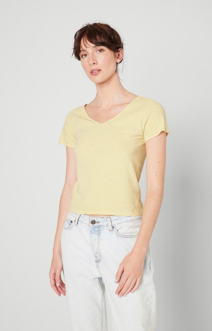 american vintage T-shirt femme Aksun - CHAMPAGNE 15 Manches courtes Jaune - H22