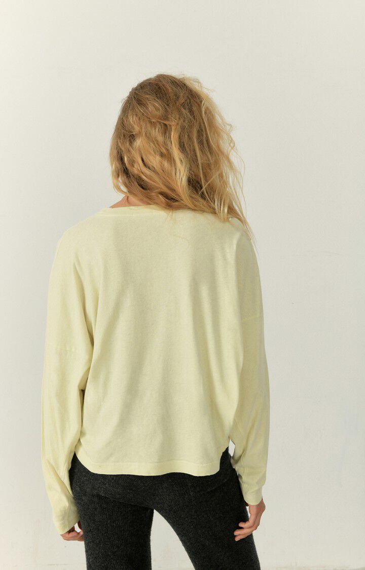 American Vintage T-shirt Femme Aksun - CHAMPAGNE 43 Manches Longues Jaune - H22