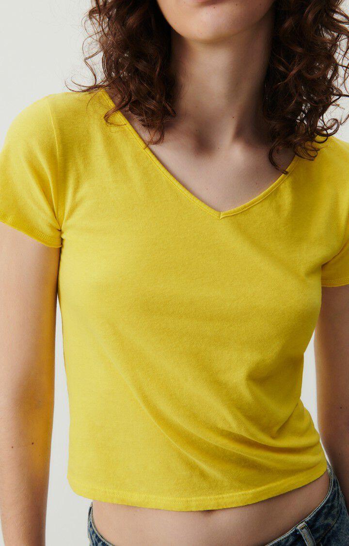 American Vintage T-shirt Femme Aksun - ETINCELLE VINTAGE 15 Manches Courtes Jaune - E24
