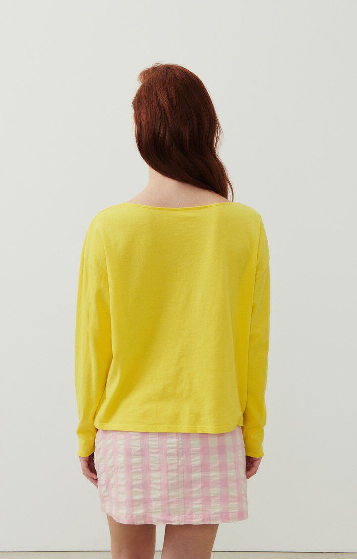 American Vintage T-shirt Femme Aksun - ETINCELLE VINTAGE 53 Manches Longues Jaune - E24
